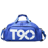 Large Capacity Sports Bag With Wet / Dry Separation - Purple Yellow