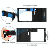 Bluetooth Vlogging Kit With Led Light Mic Tripod - Blue - Front View