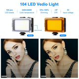 Bluetooth Vlogging Kit With Led Light Mic Tripod - Blue - Rear View