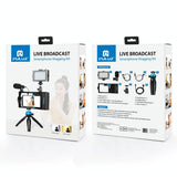 Bluetooth Vlogging Kit With Led Light Mic Tripod - Blue