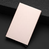 Stainless Steel Pu Business Card Holder Antimagnetic 10X6.2X0.8Cm - Blue