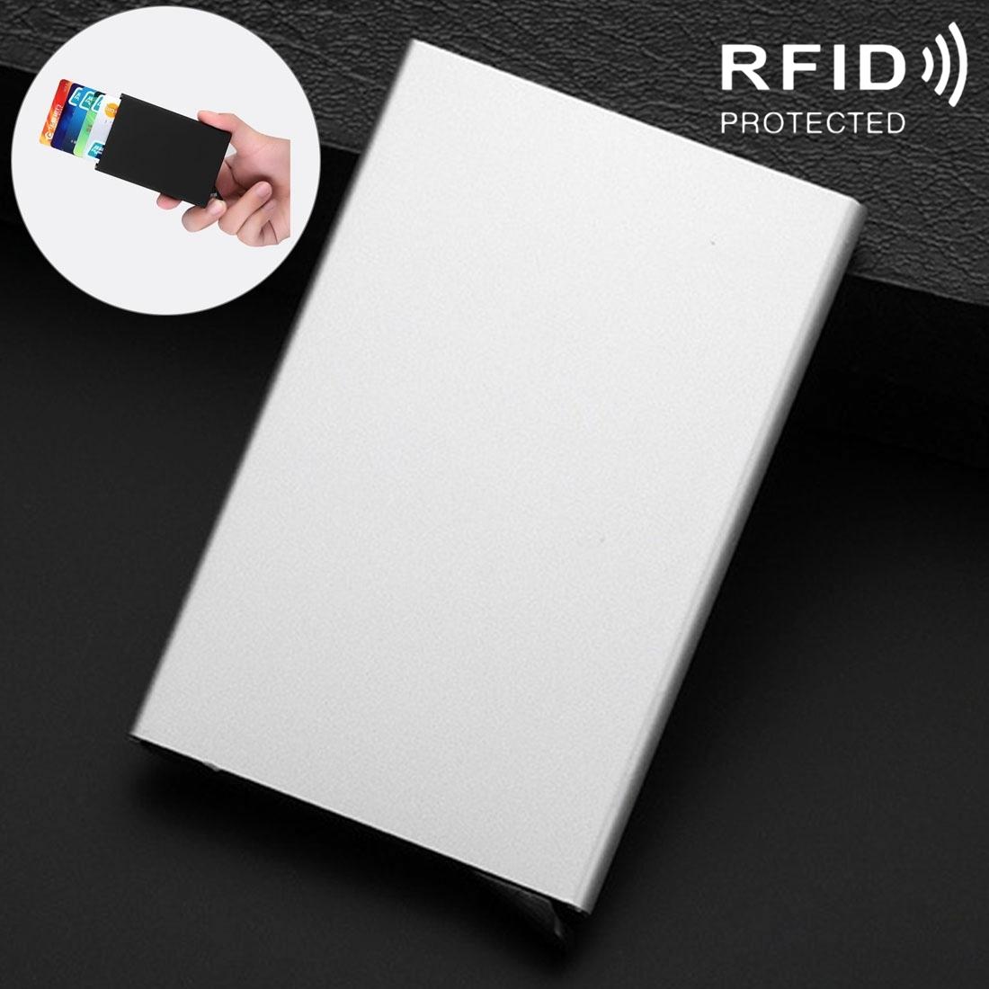 Stainless Steel Pu Business Card Holder Antimagnetic 10X6.2X0.8Cm - Blue