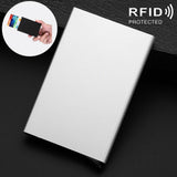 Stainless Steel Pu Business Card Holder Antimagnetic 10X6.2X0.8Cm - Blue