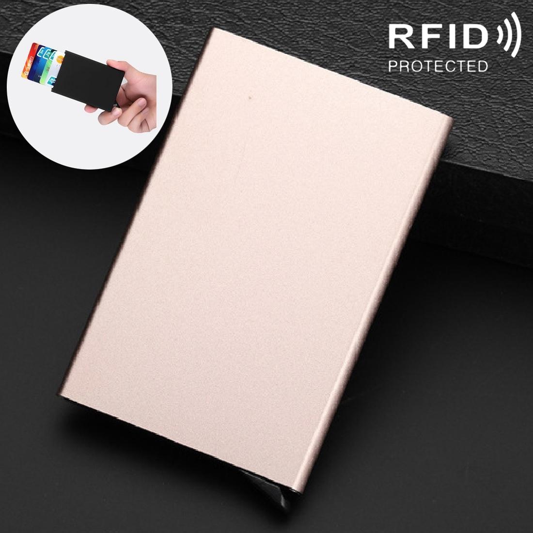 Stainless Steel Pu Business Card Holder Antimagnetic 10X6.2X0.8Cm - Blue