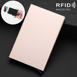 Stainless Steel Pu Business Card Holder Antimagnetic 10X6.2X0.8Cm - Blue