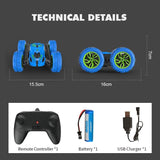 Blue Stunt Tumbling Car Toy with 2.4ghz Remote Control - Extra Image