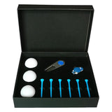 Complete Golf Gift Set 11-in-1 Tees Divot Tool and 3 Balls - Blue - Front View