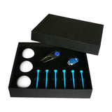 Complete Golf Gift Set 11-in-1 Tees Divot Tool and 3 Balls - Blue - Side View