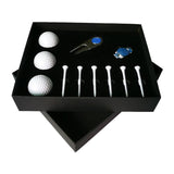 Complete Golf Gift Set 11-in-1 Tees Divot Tool and 3 Balls - Blue - Top-Down View