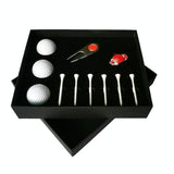 Complete Golf Gift Set 11-in-1 Tees Divot Tool and 3 Balls - Blue - Close-Up Angle