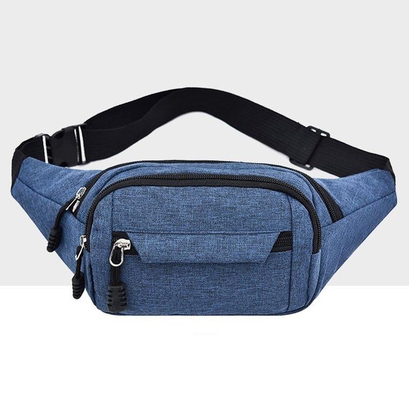 Waterproof Multi Pocket Chest Bag For Sports - Blue