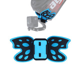 Gopro Helmet Mount Adapter - Butterfly Design - Blue