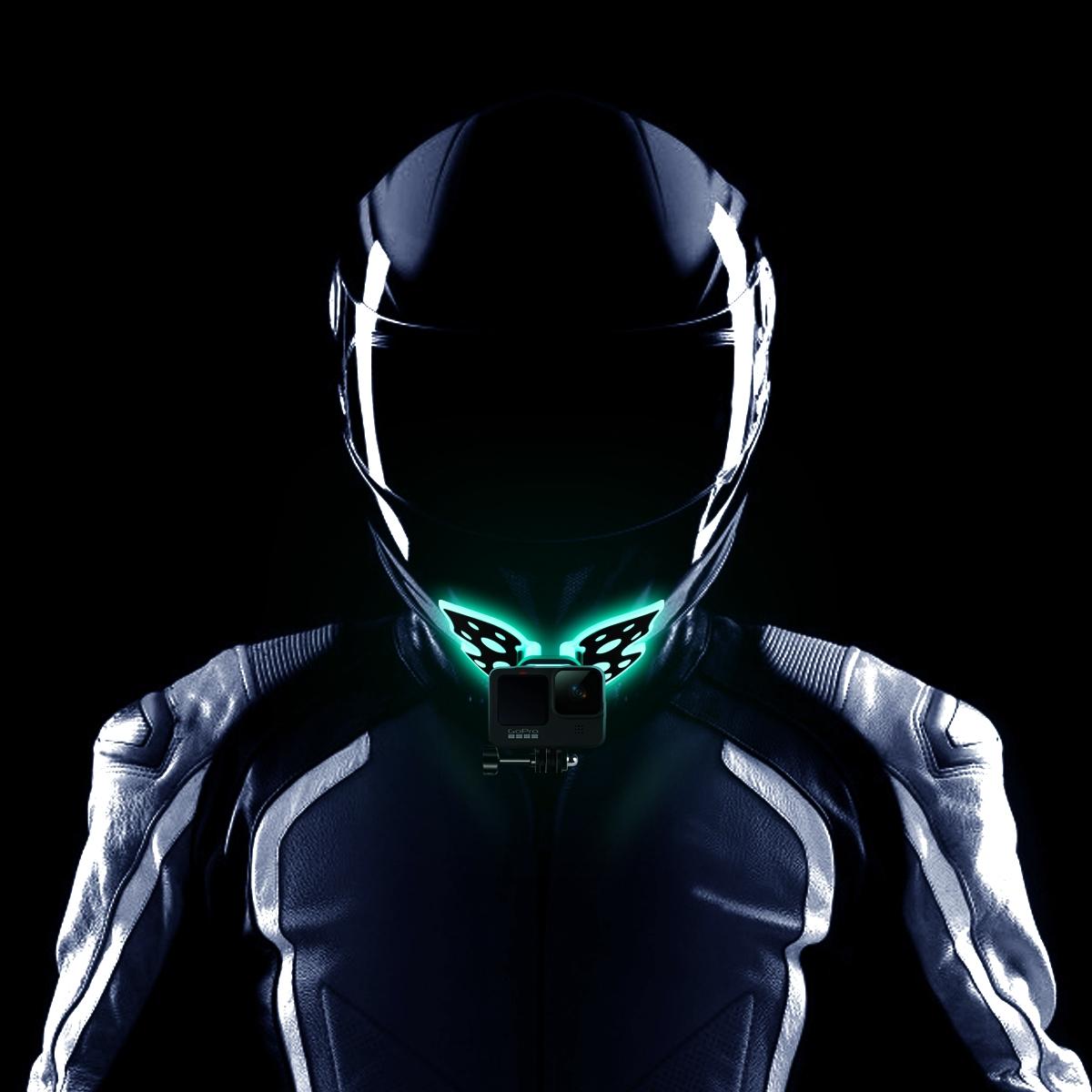 Gopro Helmet Mount Adapter - Butterfly Design - Blue