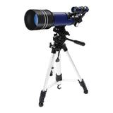 High Definition High Times Astronomical Telescope with Tripod - Blue 16x / 66x70 - Front View