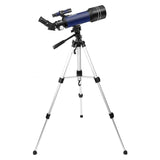 High Definition High Times Astronomical Telescope with Tripod - Blue 16x / 66x70 - Side View