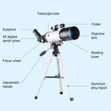 High Definition High Times Astronomical Telescope with Tripod - Blue 16x / 66x70 - Rear View