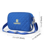 Small Messenger Bag With Tablet And Phone Warmer - Blue - Side View