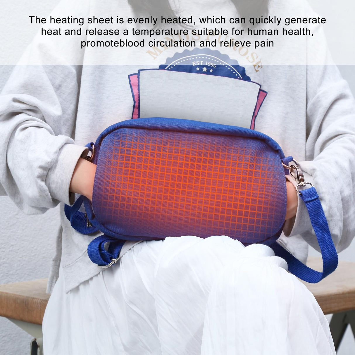 Small Messenger Bag With Tablet And Phone Warmer - Blue