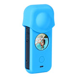 Full Body Dust Proof Silicone Protective Case for Insta360 one X2 - Blue - Front View