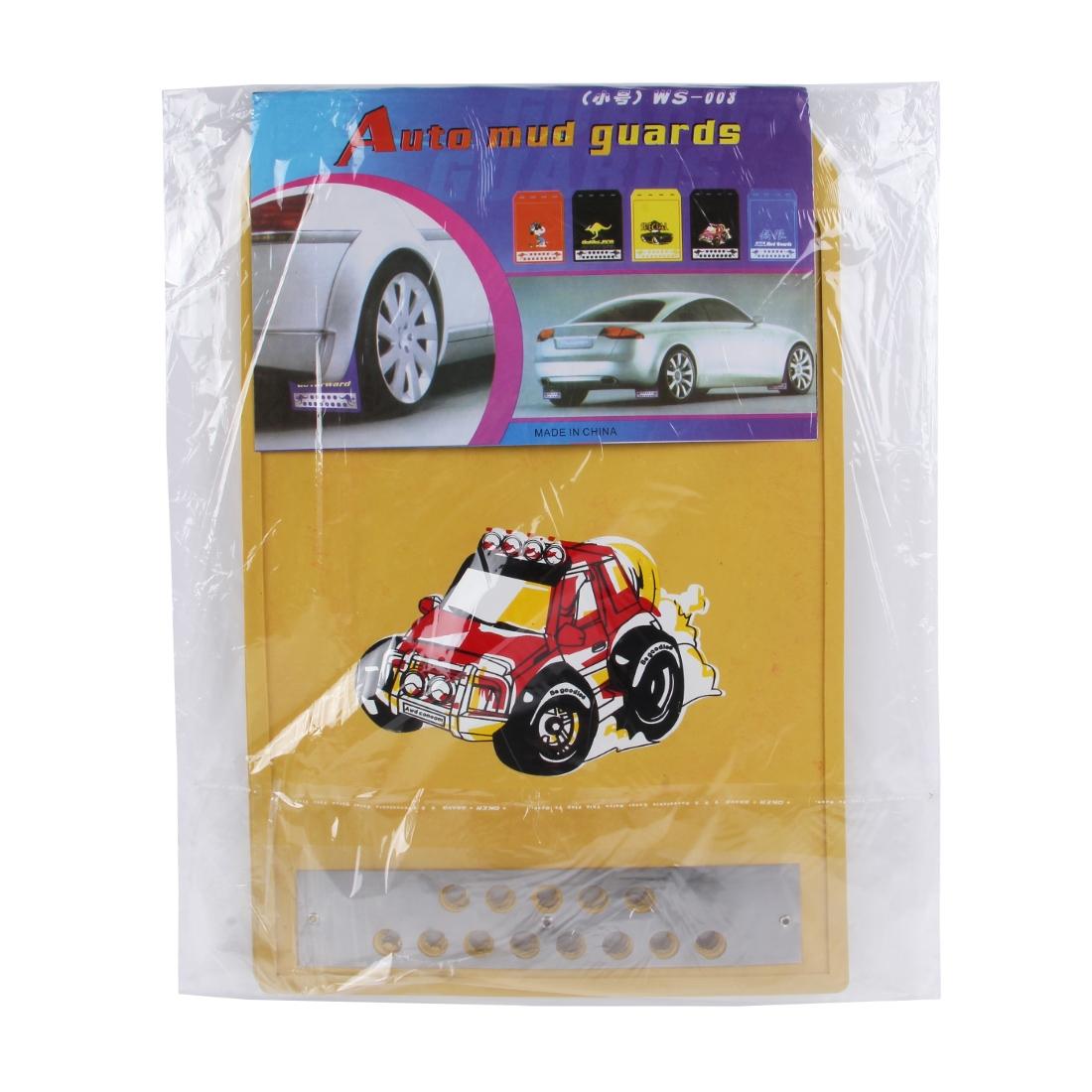 2 Pcs Premium Heavy Duty Molded Splash Mud Flaps Auto Front And Rear Fender Guard Small Size Random Pattern Delivery - Blue