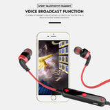 Wireless Sport Bluetooth Earphones with In-line Control - Black - Blue - 45-Degree Angle
