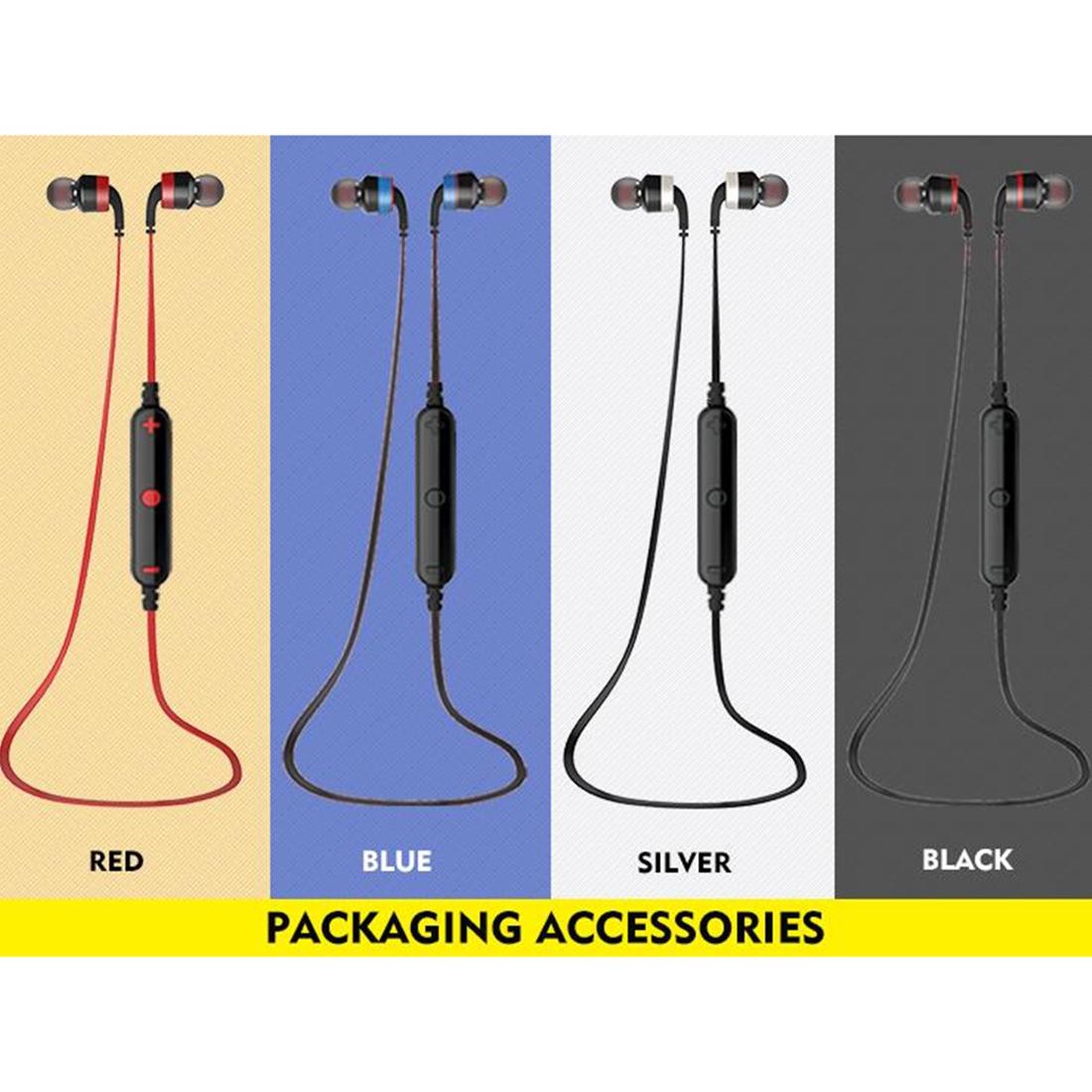 Wireless Sport Bluetooth Earphones with In-line Control - Black - Blue