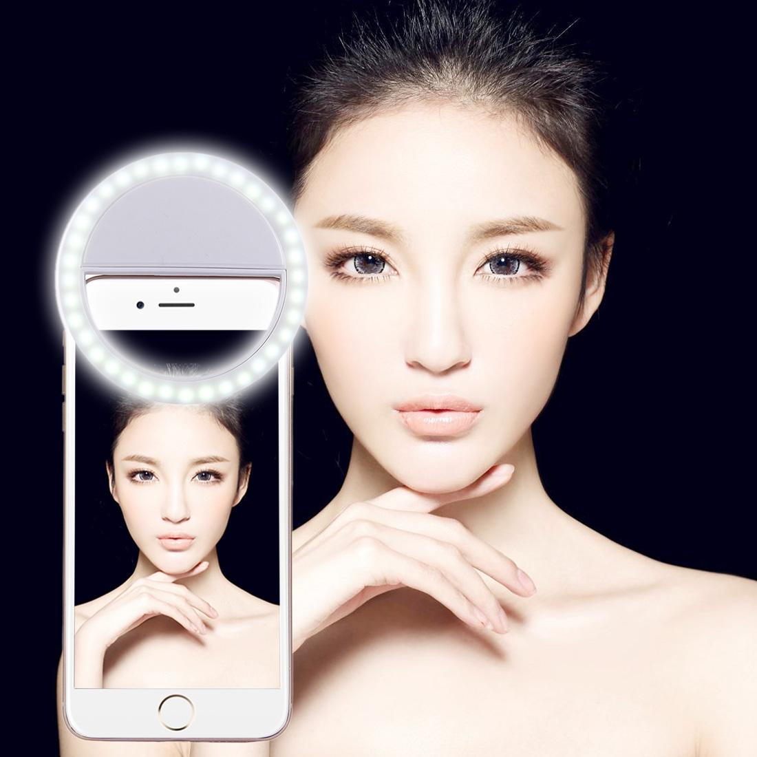 Adjustable Clip Beauty Light for Smartphones - Usb Cable - Blue