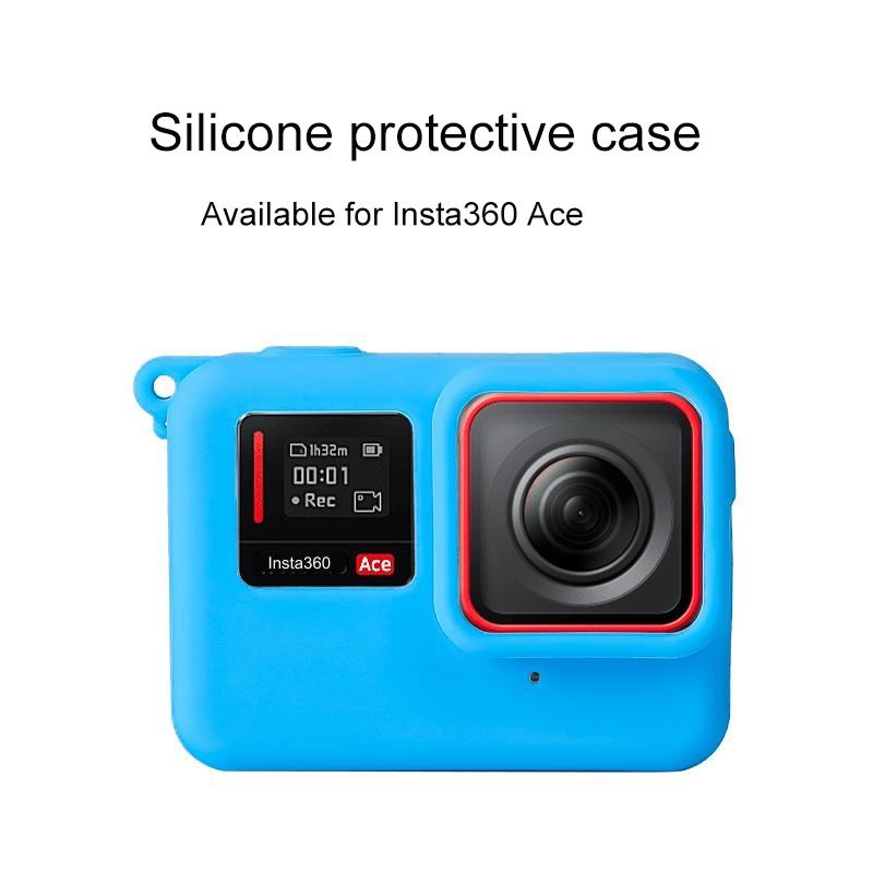 Silicone Protective Case with Lens Cap for Insta360 Ace - Blue