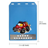 Premium Heavy Duty Molded Splash Front And Rear Mud Flaps Fender Guard Medium Size Random Pattern Delivery - Blue - Extra Image