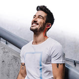 Waterproof X5 Sports Bluetooth Earbuds with Magnetic Design - Blue - Rear View