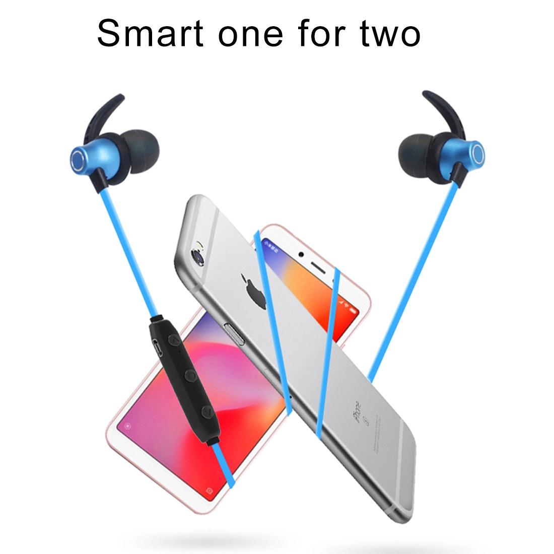 Waterproof X5 Sports Bluetooth Earbuds with Magnetic Design - Blue