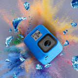 Gopro Hero8 Silicone Case with Wrist Strap - Protective Cover - Blue - 45-Degree Angle
