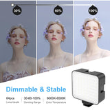 Vlogging Live Broadcast Kit With Led Fill Light Microphone Tripod Mount & Cold Shoe Head - Blue - Extra Image