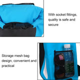25L Outdoor Waterproof Dual Shoulder Strap Dry Bag Pvc Barrel Design - Blue - Rear View