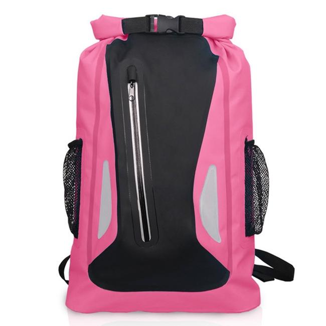25L Outdoor Waterproof Dual Shoulder Strap Dry Bag Pvc Barrel Design - Blue
