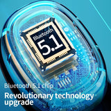 True Wireless Bluetooth Earphones with Digital Display and Charging Box - Blue - 45-Degree Angle