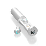 True Wireless Bluetooth Earphones with Digital Display and Charging Box - Blue