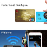 170 Degree Wide Angle Wifi Action Camera with Waterproof Case - Supports 64gb Micro Sd - Blue