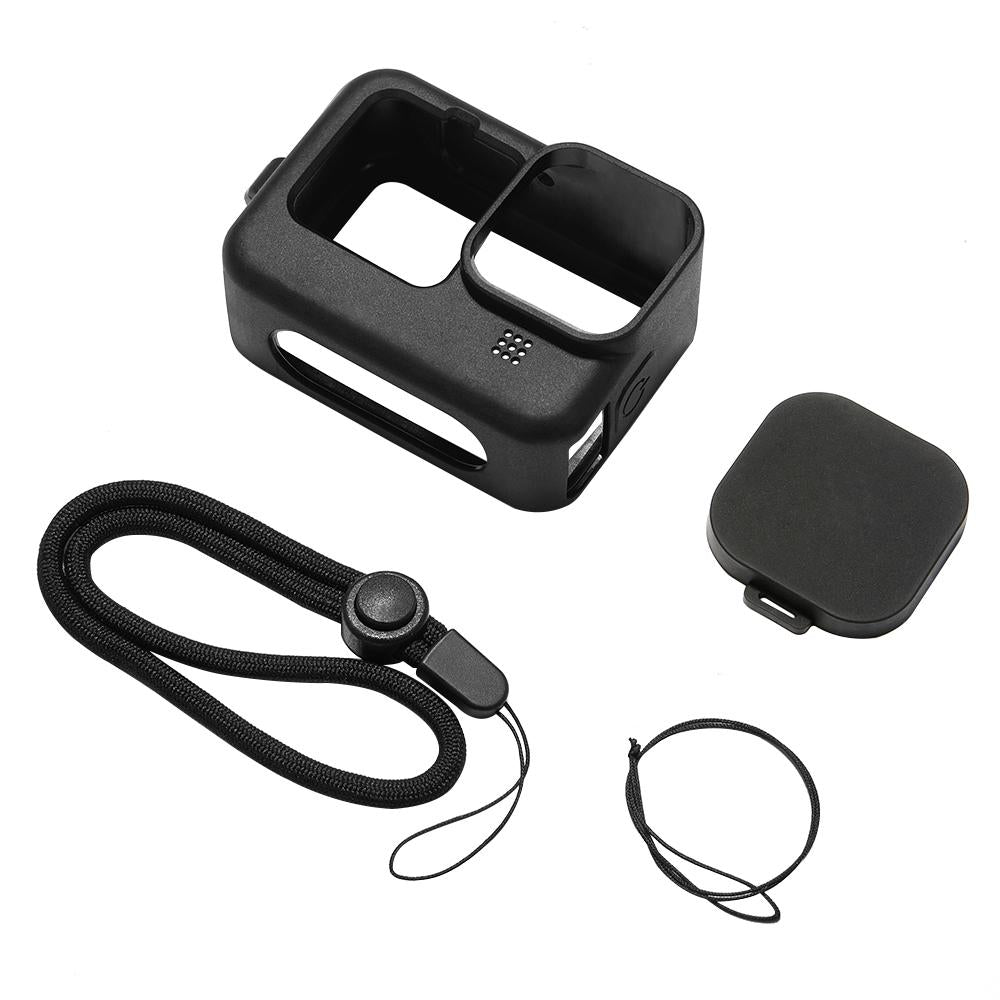 Silicone Case with Wrist Strap and Lens Cover for Gopro Hero 9-12 - Blue
