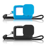 Silicone Case with Wrist Strap and Lens Cover for Gopro Hero 9-12 - Blue - Extra Image