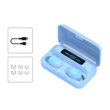 Wireless Noise-cancelling Earbuds with Charging Case - Blue