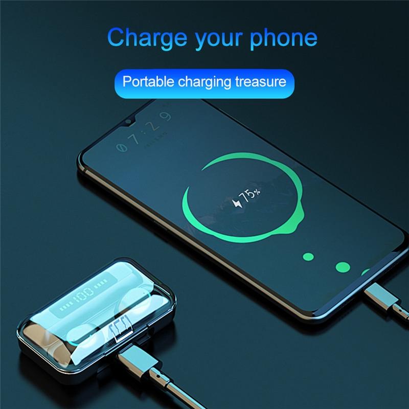 Wireless Noise-cancelling Earbuds with Charging Case - Blue