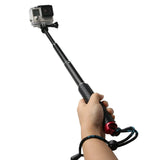 Extendable Monopod for Action Cameras - 49cm - Blue - Top-Down View