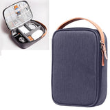 Portable Multi-function Headphone Charger Data Cable Storage Bag - Ultra Fiber Power Pack - Blue l