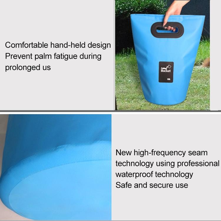 15L Outdoor Portable Folding Sink Pvc Collapsible Bucket - Sky Blue