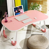 Portable Laptop Desk Stand - Foldable & Non-slip - Sky Blue - Front View