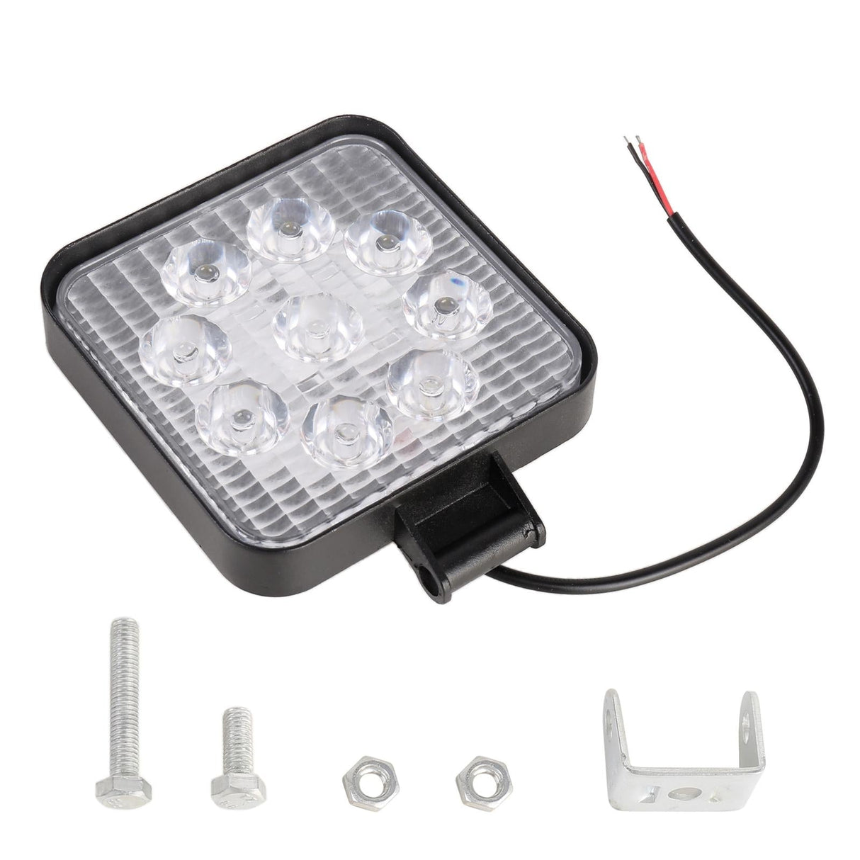 Dc 10 - 30V 27W 2500Lm 6000K 60 Degrees Adjustable Waterproof Vehicle Car Boat Marine External Work Emergency Lights With 9 Intense Wafer Led White