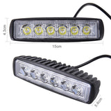 Dc 10 - 30V 18W 1500Lm 6500K 30 Degrees Adjustable Spot Waterproof Vehicle Car Boat Marine External Work Emergency Lights With 6 Intense Wafer Led