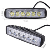 Dc 10 - 30V 18W 1500Lm 6500K 30 Degrees Adjustable Spot Waterproof Vehicle Car Boat Marine External Work Emergency Lights With 6 Intense Wafer Led White Light - Side View