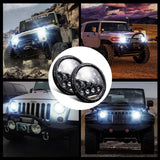 2 Pcs 7 Inch Dc10 - 48V 36W 6000K Harley Motorcycle Headlight With 12 Smd - 5630 - Led Lamps And 12 Crystal Lamp Beads White Light - Extra Image